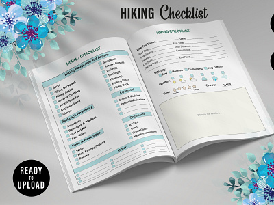 Hiking Tracker Logbook For KDP Interior. book design kdp book design kdp interior low content design