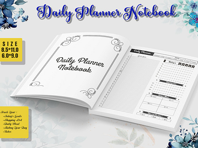 Daily Notebook Planner amazon kdp graphic design kdp notebbok