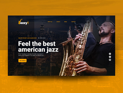 Hero for Jazz Bar bar branding design interface jazz new york site ui web