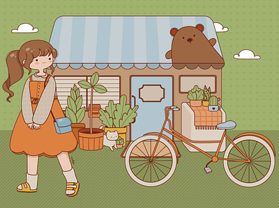 Plant Shop cute illustration kawaii vector