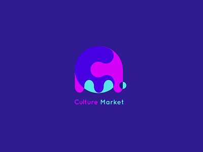 Culture market logo - Draft brand drippy illustrator liquidy logo rounded