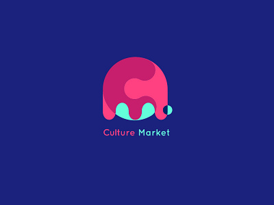 Culture market logo - Draft brand drippy illustrator liquidy logo rounded