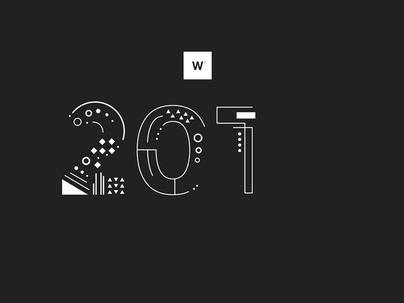 Happy new year from webydo 2017 after effects animation gif illustration motion graphics typography