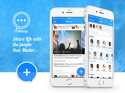 Shizup app design app chat mobile social ui ux