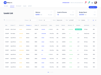 Webyleads Dashboard