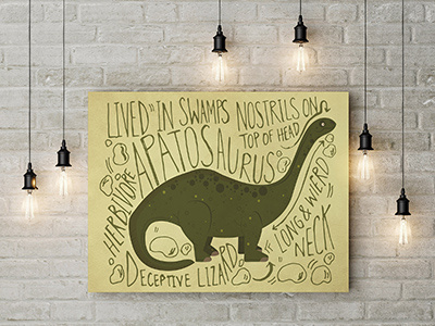 Panel Illustrations for Dinosaur theme park dinosaur graphic design illustration typography