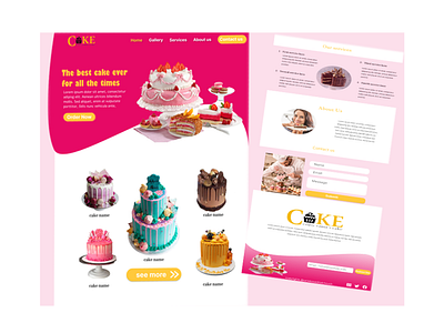 cake store web page app branding design graphic design illustration logo typography ui ux vector