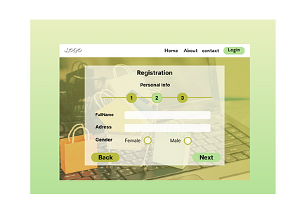 Registration with steps app design graphic design illustration ui ux