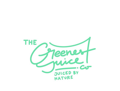 The Greenest Juice - Hand-drawn Logo design graphic design handdrawn handwriting illustration logo typography