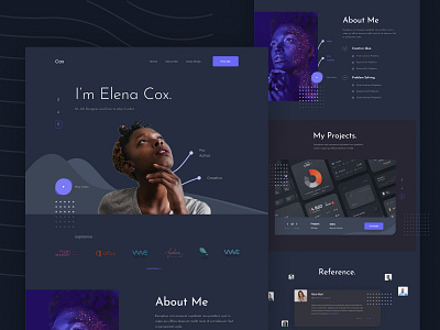 Portfolio exploration v3 Dark mode agency branding concept cv dark dark ui exploration hire homepage interface landing page layout personal portfolio resume template trend ui web website