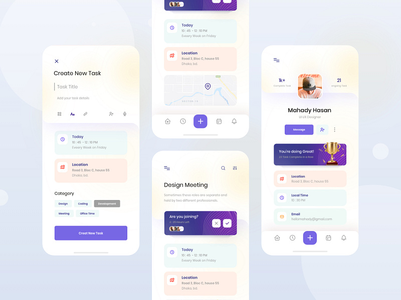 Task Management app Exploration by Mehedi Hasan Roni on Dribbble