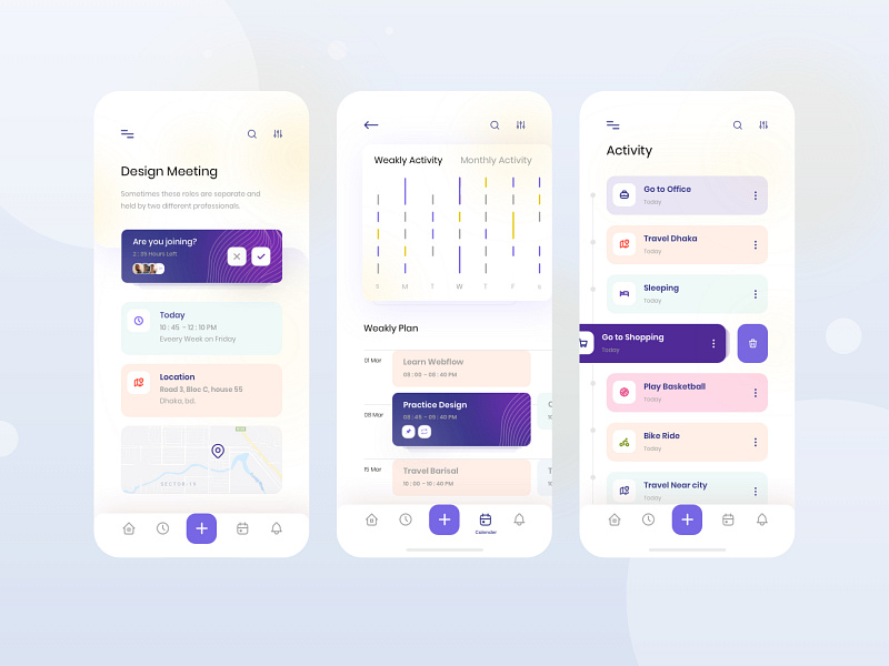 task management app exploration by Mehedi Hasan Roni on Dribbble