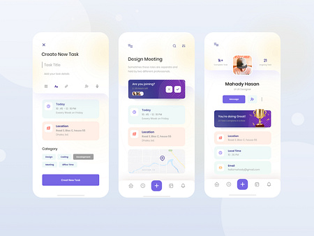 task management app exploration by Mehedi Hasan Roni on Dribbble