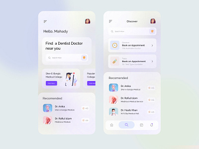 Dental doctor app exploration 🦷 by Mehedi Hasan Roni on Dribbble