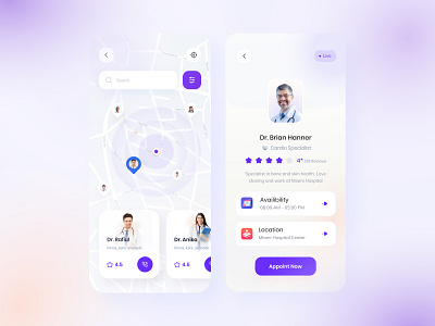 Doctor app exploration v2 by Mehedi Hasan Roni for Component on Dribbble