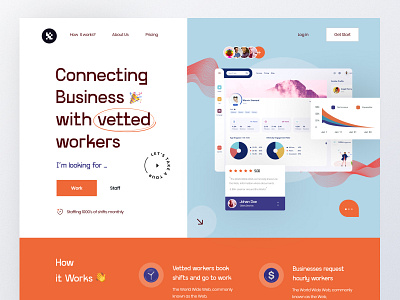 Hiring platform web 3d clean color dashboard ui graphic grid hire hiring hiring platform interface landing layout minimal product design trending typogaphy ui ux visual web