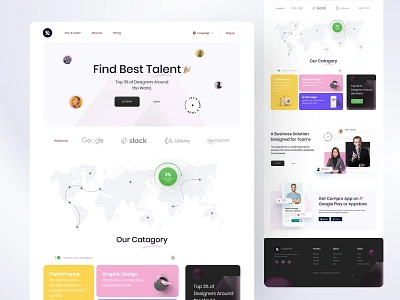 Find talent platform web 3d exploration freelance platform graphic design hire hire platform interface landing landing page layout minimal platform trending typography ui ux visual web webflow website