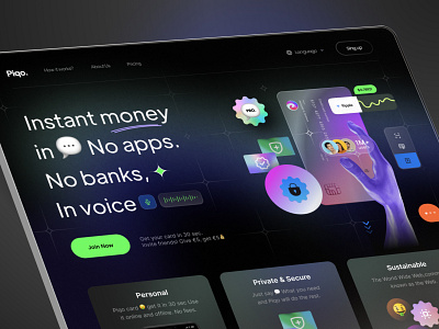 Banking web v2 🏦 3d b2b banking corporate bank crypto dark finance fine tech graphics interface landing page layout product design trending typography ui visual visual identity web