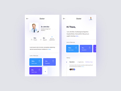 Doctor profile ( daily ui #6 ) app clean daily ui doctor app dribbble illustration interface minimal profile ui ux web