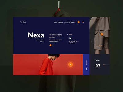 Nexa Fashion web Exploration concept ecommerce fashion fluent grid landing page layout minimal shop trend visual website
