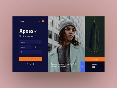 Xposs v1- free ui kit concept ecommerce fashion free grid landing page layout minimal shop trend visual website
