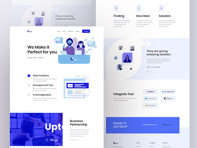 Upto landing page agency concept fluent grid homepage landing page layout minimal trend typography ui visual