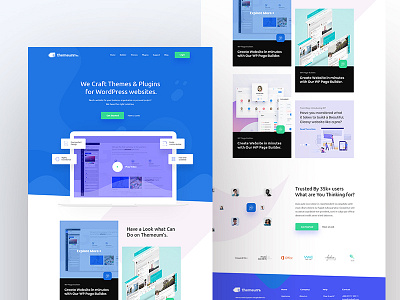 Themeum's Redesign Concept agency case study clean color concept creative fluent grid homepage interface landing page minimal practice re design trend typography ui ux visual web