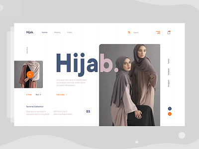 Minimal E-commerce web Exploration v3 color concept dress ecommerce fashion fluent grid hijab interface landing page layout minimal shop store trend typography ui ux visual web