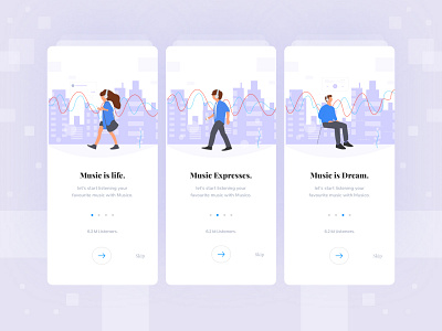Music app onboarding screen exploration app clean concept illustraion interface ios layout minimal mobile ui music music app onboarding onboarding illustration typogaphy ui userinterface visual walkthrough web welcome