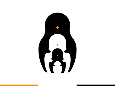 A small family of penguins branding design graphic design icon logo matt minimal vector web