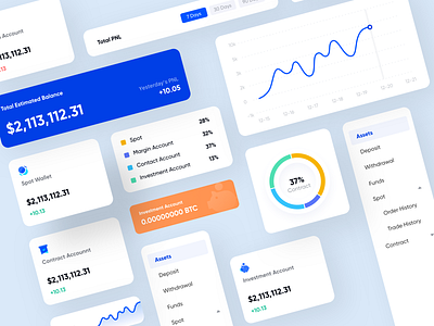 Dashboard UI Elements Design light color Scheme animation 2d blockchain branding creative direction crypto trading cryptocurrency dashboard dashboard ui design illustration interface ui uikite web design