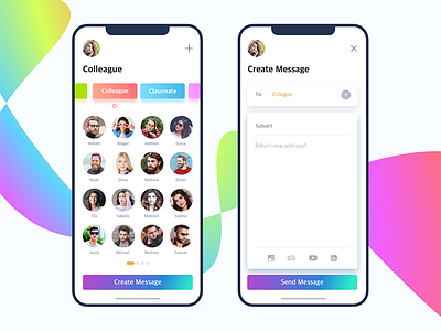 Group Message app group mail message send sms ui ux