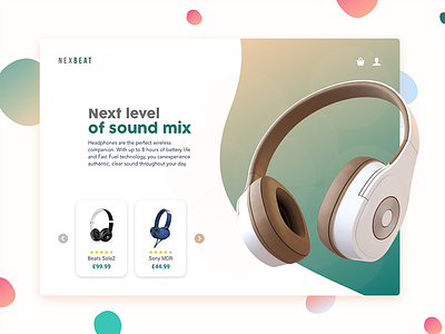 Nexbeat - Freebies beat brands colors cool headphone sound ui ux web