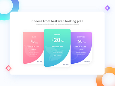 Pricing Page choose interface offer plan price rate ui ux web