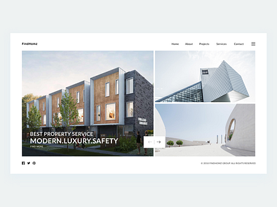 FindHomz - Minimalism apartment design dribbble home interface minimal real estate rent rental ui ux villa web