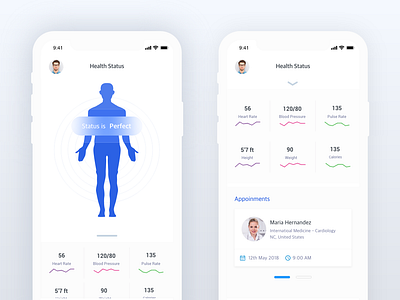 Health Status app apps colors design dribbble health icon illustration interface ios logo medical minimal ui ux