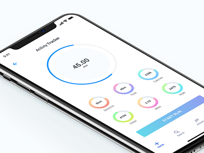 Activity Monitor activity app apps colors design dribbble health icon interface ios medical minimal online run running app ui ux