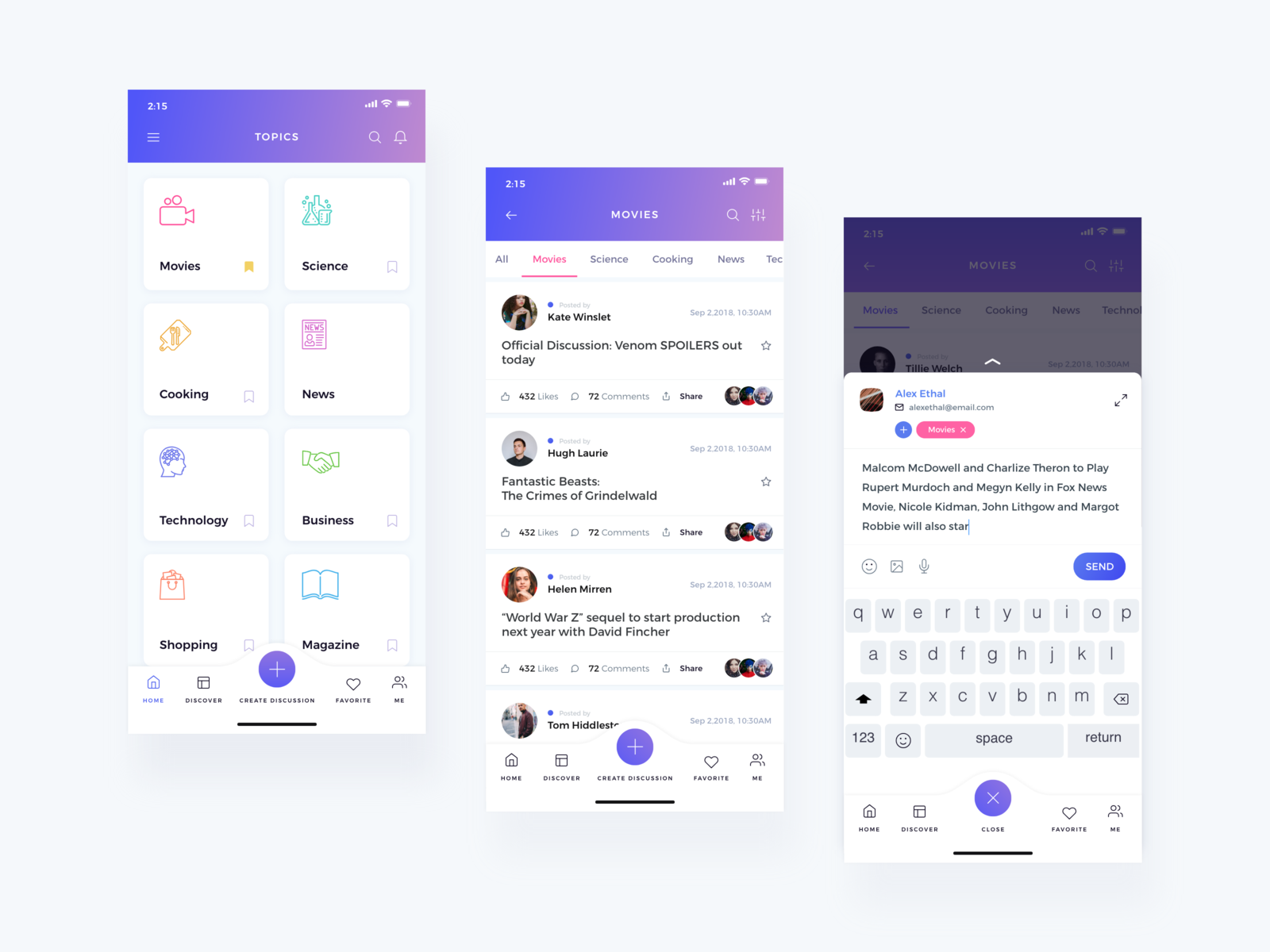 Discussion App by Firos nv on Dribbble