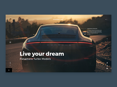 Porsche - Web Interface behance cars colors design dribbble illustration interface landing page minimal porsche sportscar ui ux web website