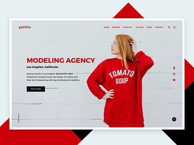 Galitto Model Agency apps behance colors design dribbble illustration interface ios minimal typography ui ux web