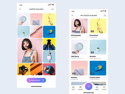 Photo Album apps behance colors design dribbble flat illustration interface ios minimal ui ux