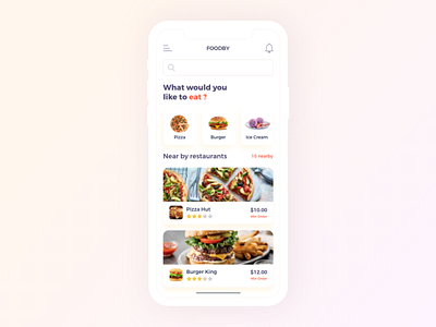 Foodby app apps behance design dribbble food food app illustration ios minimal ui ux
