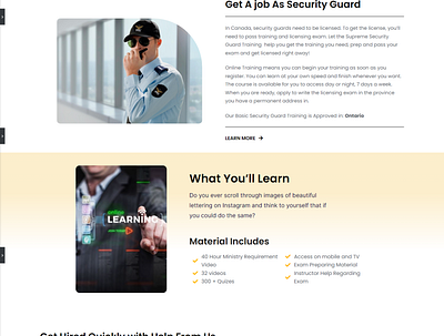 Security Training Course Landing Page Design design elementor landing page ui