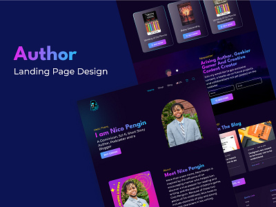 Author Landing Page Design by Arnab Maiti on Dribbble