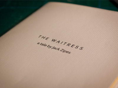 The Waitress Book Design WIP book design graphic design minimal paper print typography
