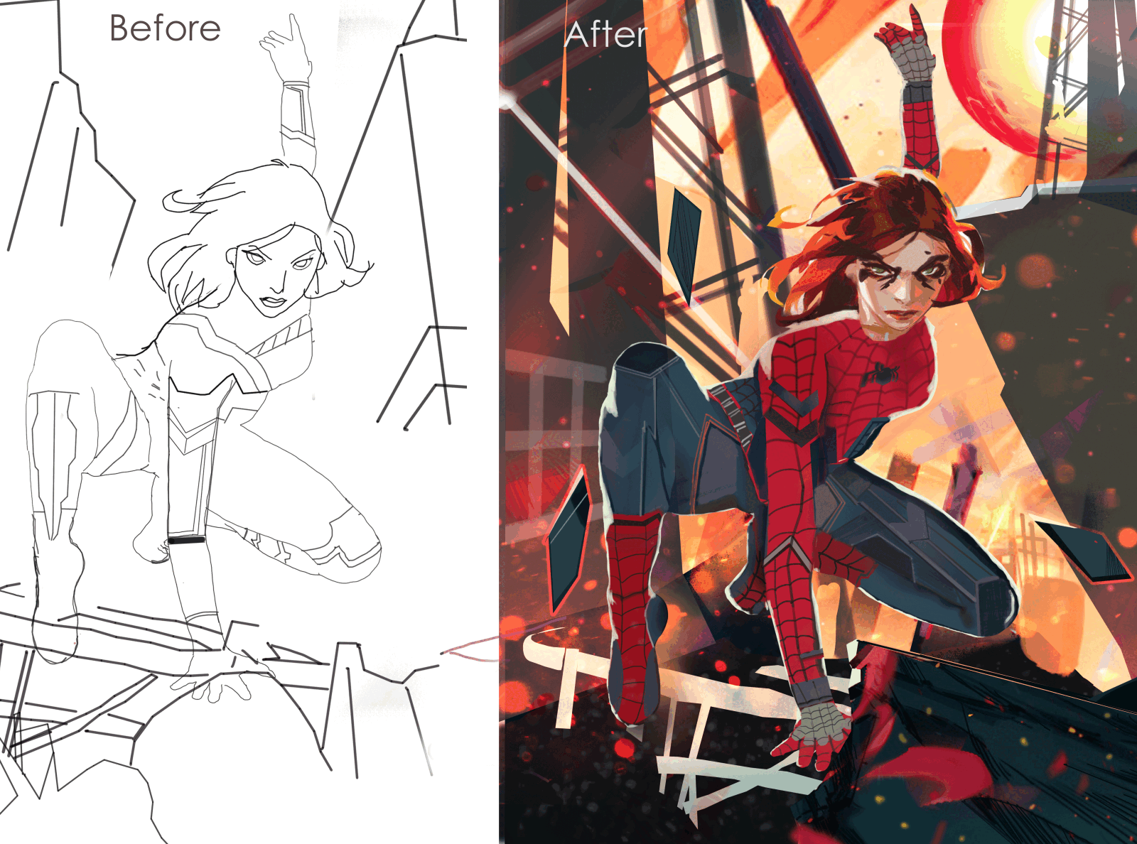 Spider women book cover character design concept art illustration movie poster