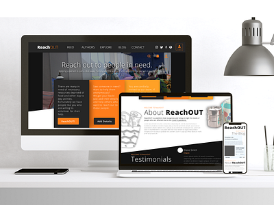 ReachOut - Web app designed to help the needy branding figma graphic design idea illustration inspiration mock reachout ui website
