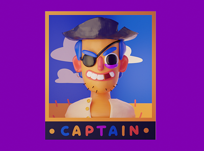 Hi! I'm Captain Mattia! 3d blender illustration metaverse pirate
