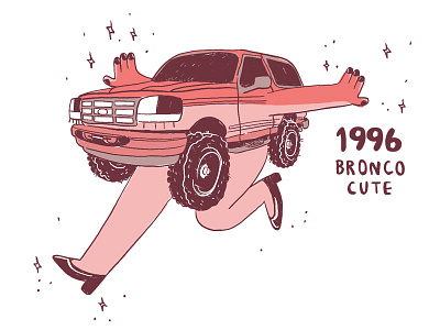 1996 Bronco Cute character design cute illustration truck