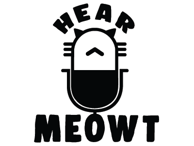 hear meowt logo cat logo microphone podcast